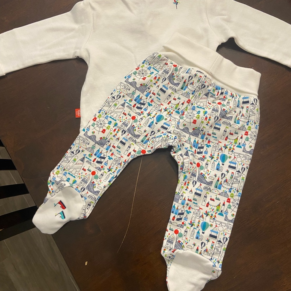 Magnetic Me White Top with Multi-Color Printed Pants - Picture 5 of 5